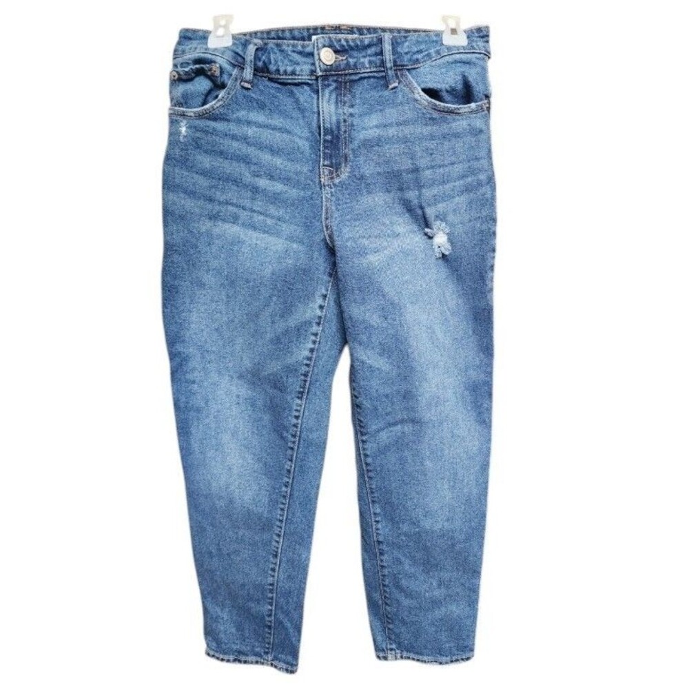 Knox Rose Cropped Distressed Embroidered Jeans Size 8